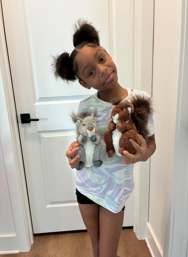 ماوجولان مجموعة ماو جو لان من 3 قطع من حيوانات السنجاب المحشوة، ألعاب سنجاب قطيفة واقعية بالجملة، 7 بوصات، دمى قطيفة رائعة ورقيقة مستوحاة من الغابة، هدية للأطفال، الأولاد، البنات، ومحبي حيوانات الغابة. - Image 3